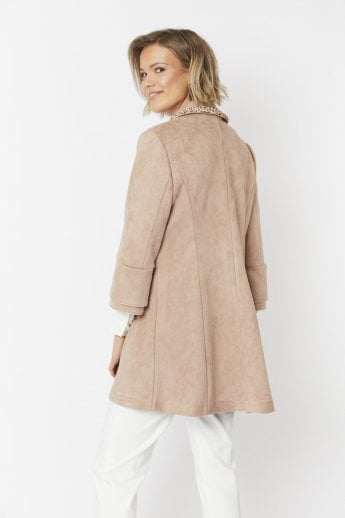 JAYLEY Mocha Faux Suede Jacket