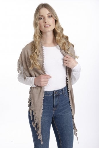 JAYLEY Mocha Fine Knit Shawl