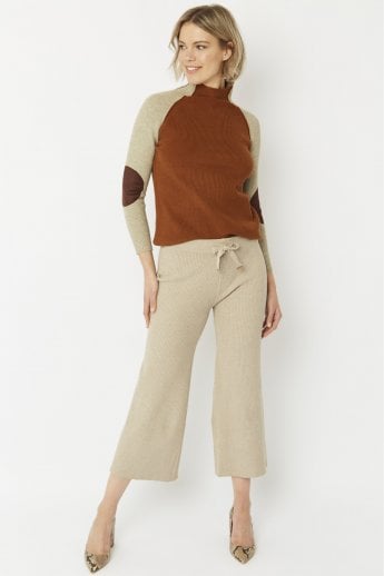 JAYLEY Mocha Knitted Wool Trousers