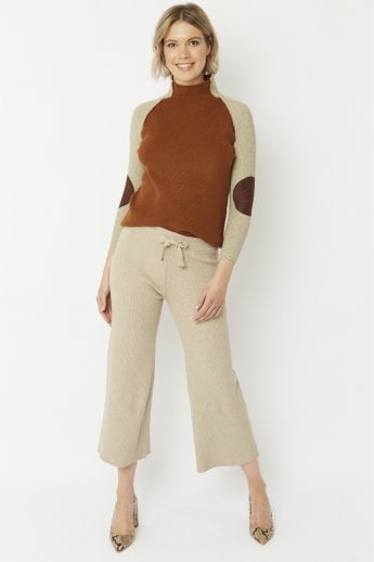 JAYLEY Mocha Knitted Wool Trousers