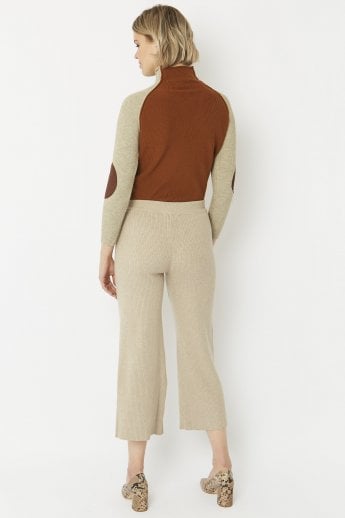 JAYLEY Mocha Knitted Wool Trousers