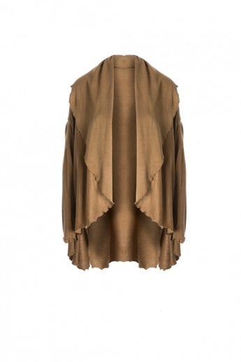 JAYLEY Mocha Light Knitted Sleeved Cape