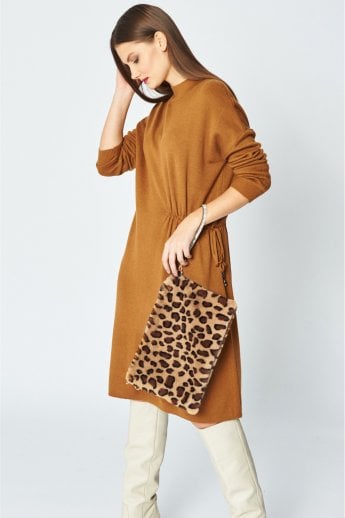 JAYLEY Mocha Luxury Faux Fur Bag