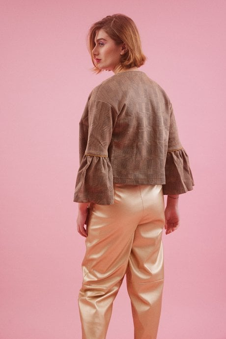 JAYLEY Mocha Luxury Faux Suede Jacket