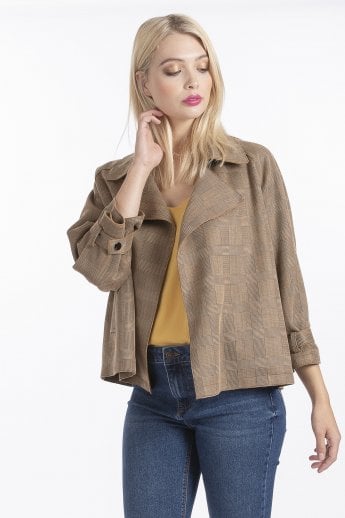 JAYLEY Mocha Luxury Faux Suede Jacket