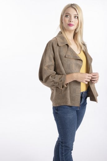 JAYLEY Mocha Luxury Faux Suede Jacket