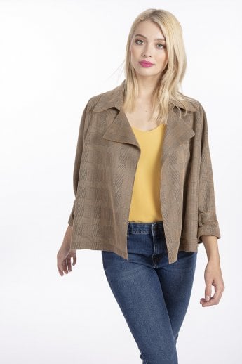 JAYLEY Mocha Luxury Faux Suede Jacket