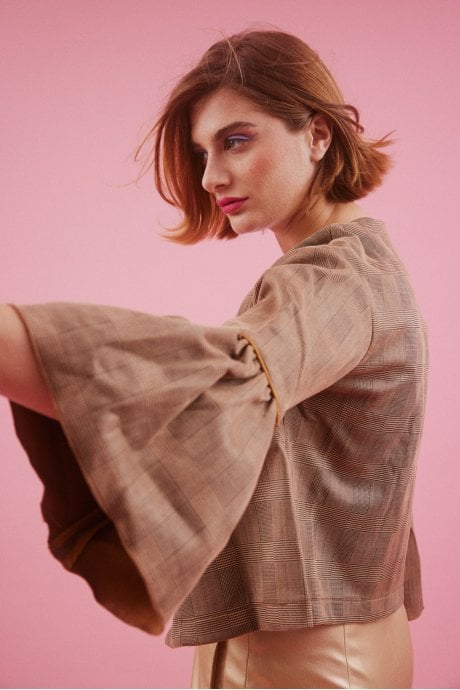 JAYLEY Mocha Luxury Faux Suede Jacket