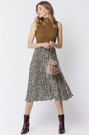 JAYLEY Mocha Pyramid Faux Fur Bag