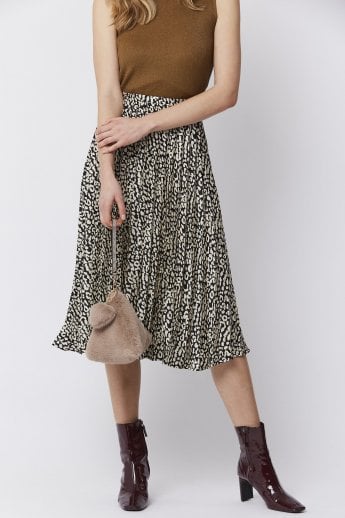 JAYLEY Mocha Pyramid Faux Fur Bag