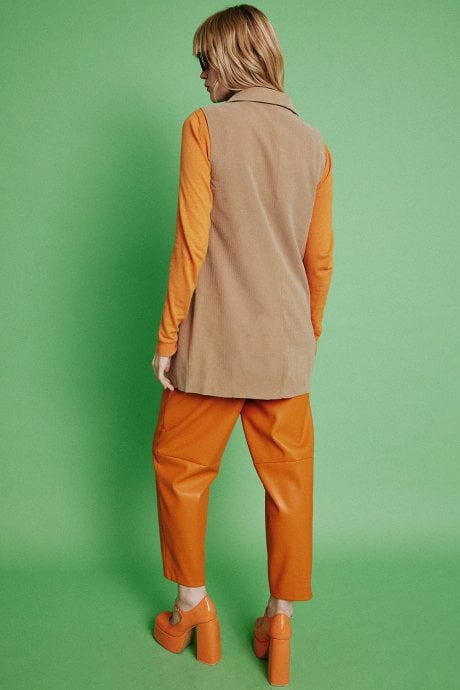 JAYLEY Mocha Silk Blend Gilet | Waistcoat