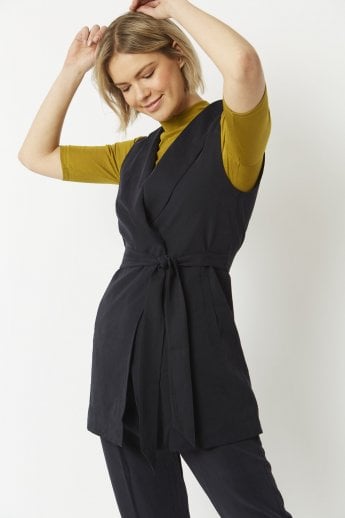 JAYLEY Mocha Silk Blend Gilet | Waistcoat