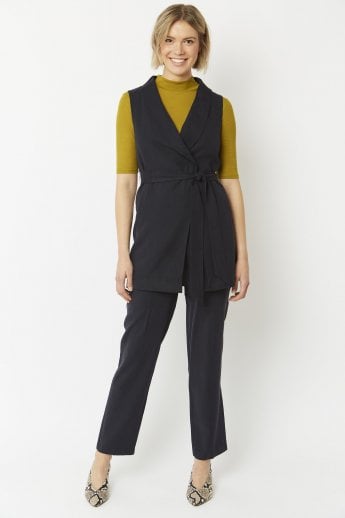 JAYLEY Mocha Silk Blend Gilet | Waistcoat
