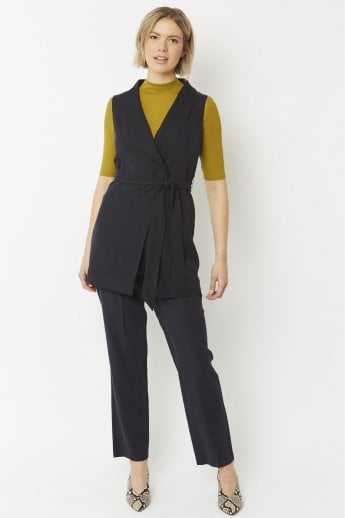 JAYLEY Mocha Silk Blend Gilet | Waistcoat