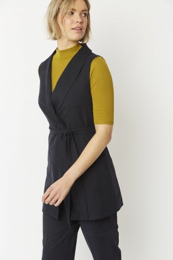 JAYLEY Mocha Silk Blend Gilet | Waistcoat