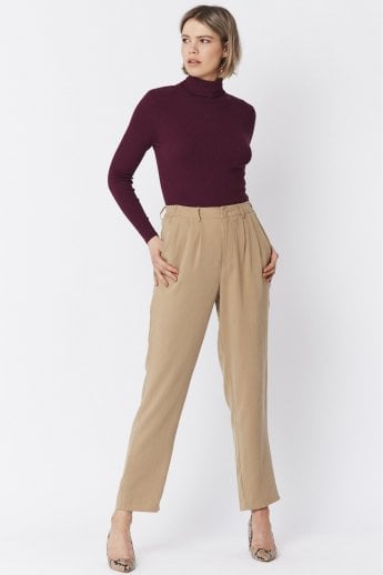 JAYLEY Mocha Silk Blend Trousers