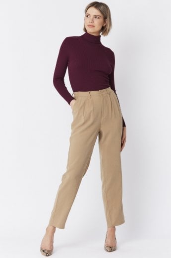 JAYLEY Mocha Silk Blend Trousers