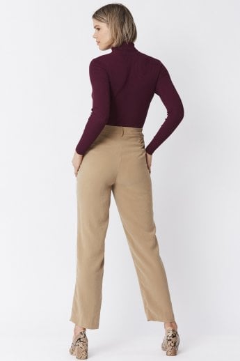 JAYLEY Mocha Silk Blend Trousers
