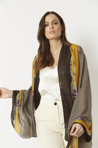 JAYLEY Mocha Silk Cashmere Blend Wrap