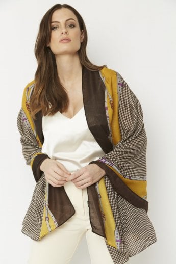 JAYLEY Mocha Silk Cashmere Blend Wrap