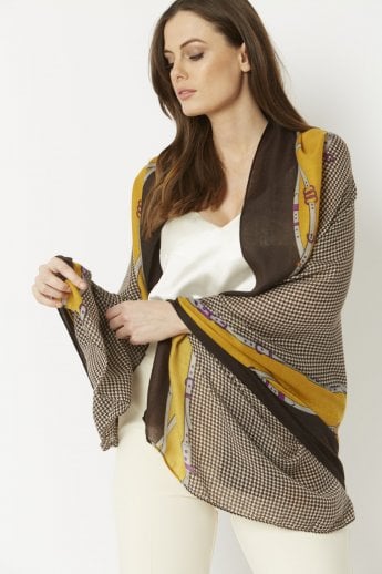 JAYLEY Mocha Silk Cashmere Blend Wrap