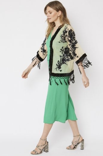 JAYLEY Mocha Silk Devore Jacket