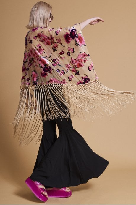 JAYLEY Mocha Silk Devore Kimono