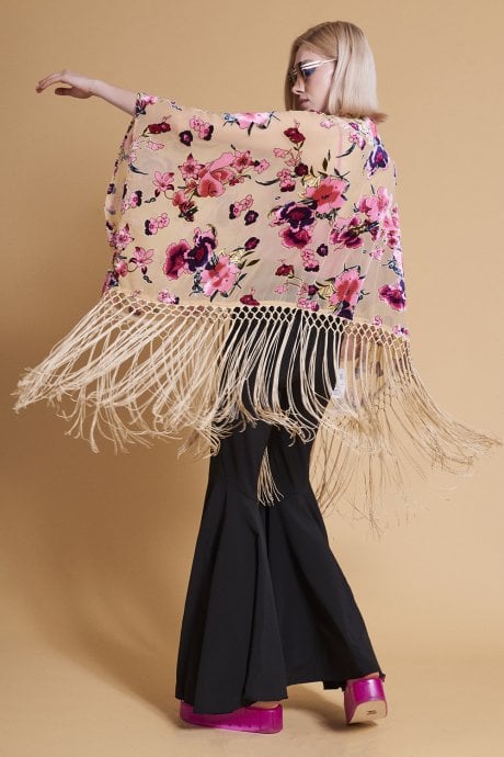 JAYLEY Mocha Silk Devore Kimono