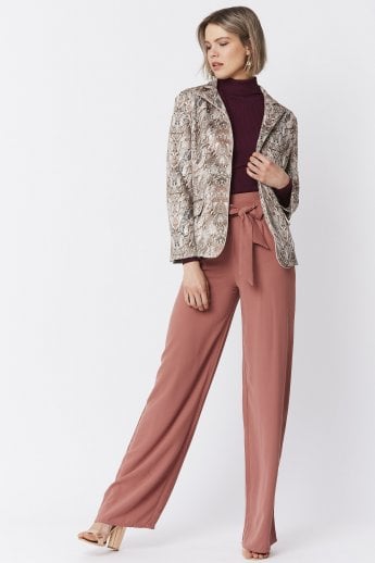 JAYLEY Mocha Suedette Snakeskin Effect Jacket