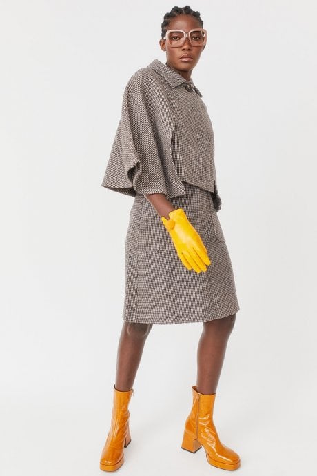 JAYLEY Mocha Tweed Cape