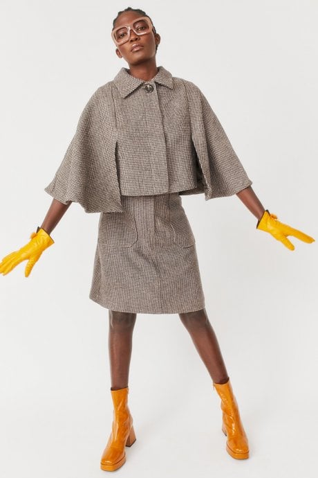 JAYLEY Mocha Tweed Cape