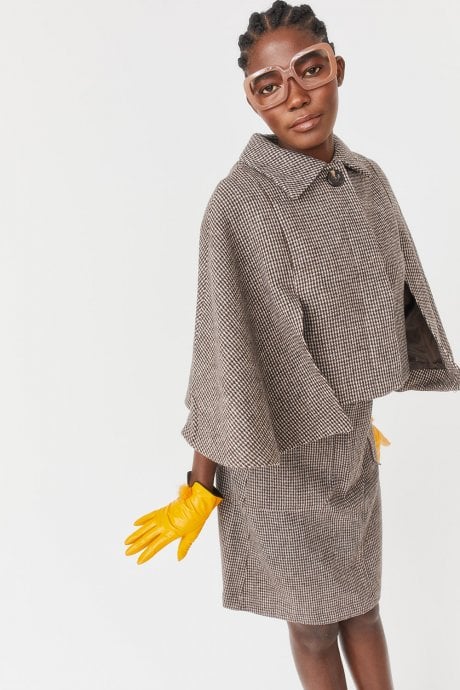 JAYLEY Mocha Tweed Cape