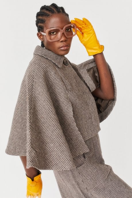 JAYLEY Mocha Tweed Cape