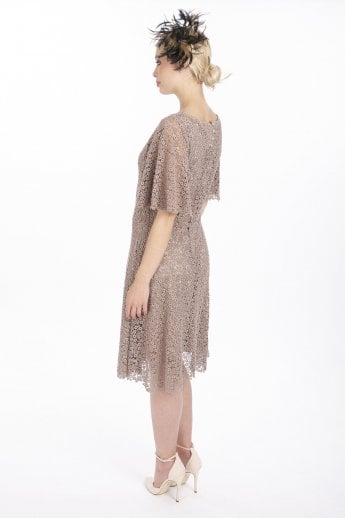 JAYLEY Mocha Vintage Lace Dress