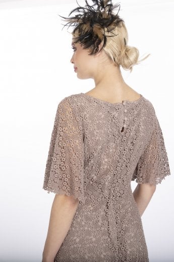 JAYLEY Mocha Vintage Lace Dress