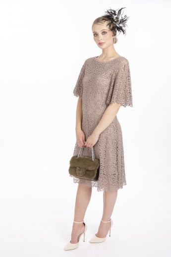 JAYLEY Mocha Vintage Lace Dress