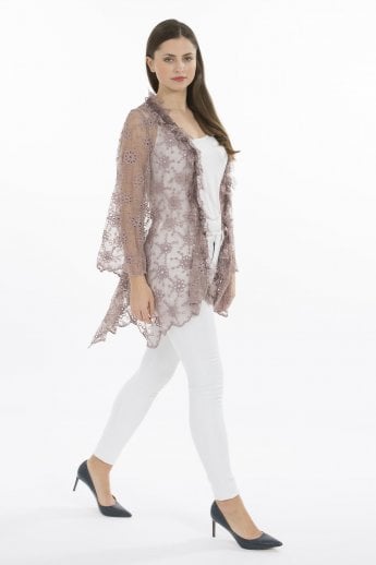 JAYLEY Mocha Vintage Lace Jacket