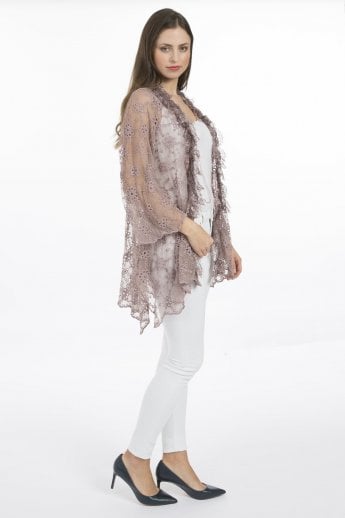 JAYLEY Mocha Vintage Lace Jacket