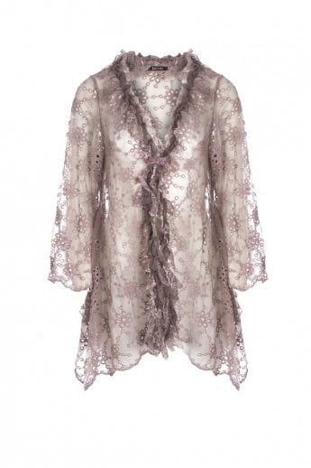 JAYLEY Mocha Vintage Lace Jacket