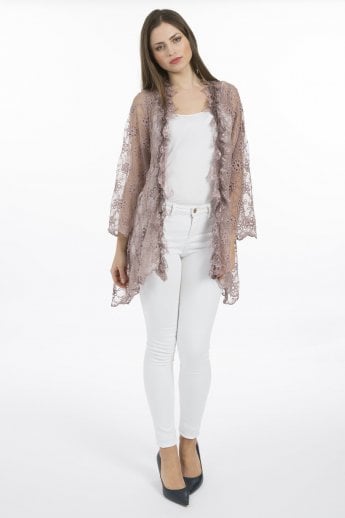 JAYLEY Mocha Vintage Lace Jacket