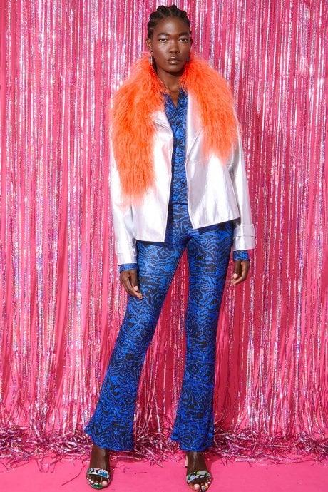 JAYLEY Mongolian Fur Collar in Orange