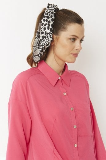 JAYLEY Mono Leopard Silk Blend Hair Scarf