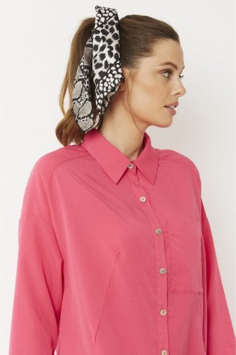 JAYLEY Mono Leopard Silk Blend Hair Scarf