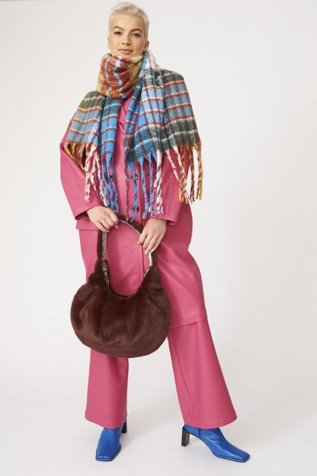 JAYLEY Multi Cashmere Blend Check Scarf