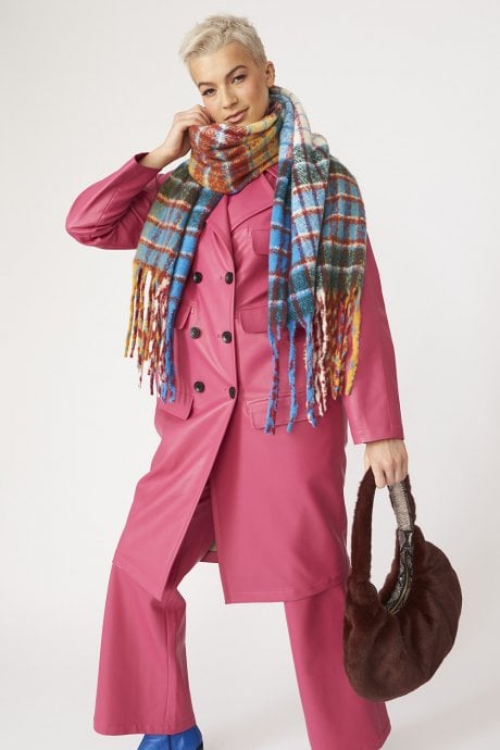 JAYLEY Multi Cashmere Blend Check Scarf