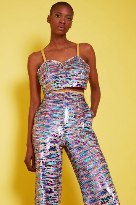 JAYLEY Multi-Coloured Sequin Flares