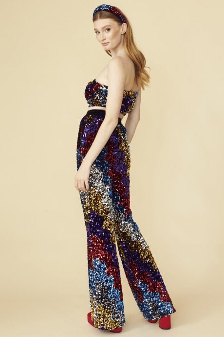 JAYLEY Multi-Coloured Sequin Flares