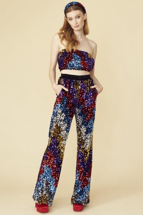 JAYLEY Multi-Coloured Sequin Flares