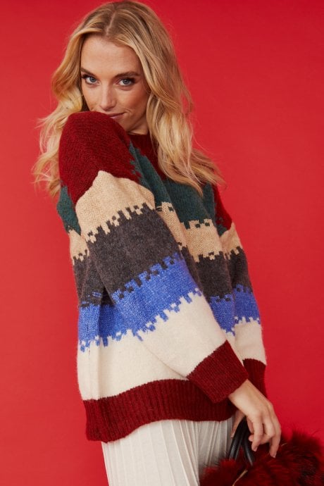 JAYLEY Multi Coloured Striped Jumper