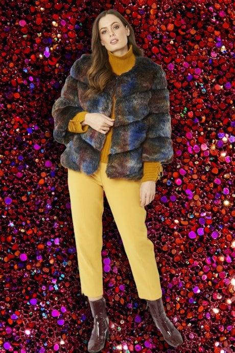 JAYLEY Multi Faux Fur Ella Coat
